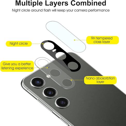 SPARIN 3+2 Pack Screen Protector for Samsung Galaxy S23 5G 6.1 Inch with Camera Lens Protector, 9H Tempered Glass with Easy Installation Frame, Case Friendly, Anti-Scratch in Saudi Arabia