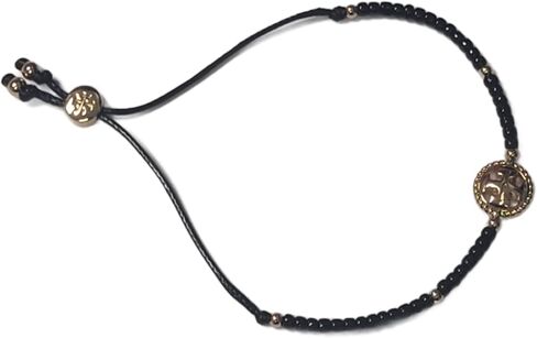 Tory Burch 142015 Tory Gold Tone/Black Rope Logo Women's Slider Bracelet in Saudi Arabia