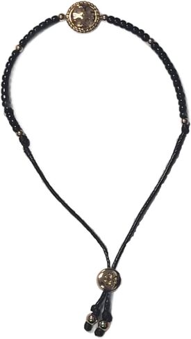 Tory Burch 142015 Tory Gold Tone/Black Rope Logo Women's Slider Bracelet in Saudi Arabia
