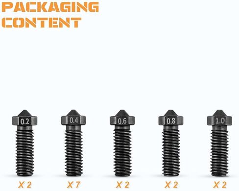 15PCS Fit for Anycubic Vyper Kobra Plus Kobra Max Hardened Nozzles 3D Printer Parts High-Temperature 7PCS 0.4mm Nozzles and 2PCS 0.2mm 0.6mm 0.8mm Wear Resistance 3D Printer Nozzles Kit Smooth to Use in Saudi Arabia