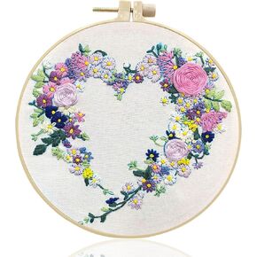 Maydear Stamped Embroidery Kit for Beginners with Pattern, Cross Stitch kit, Embroidery Starter Kit Including Embroidery Hoop, Color Threads and Embroidery Scissors - Sunny in Kuwait