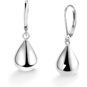 Silver/Gold Teardrop Earrings for Women,925 Sterling Silver Waterdrop Tear Drop Dangle Earrings Hypoallergenic, Silver Teardrop Leverback Dangle Earrings for Women Jewelry in Kuwait