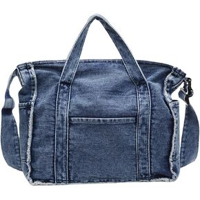 Denim Tote Bags for Women Jean Purse Casual Denim Handbag Large Capacity Crossbody Shoulder Bag in Kuwait