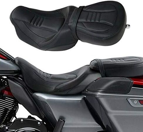 TCMT Low Profile Two Up Motorcycle Rider and Passenger Seat Fit For Harley Road King Electra Glide Road Glide Street Glide 2009-2023 in Saudi Arabia