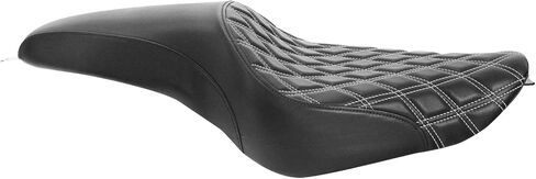 نسخة. Rider Sportster SEAT 2 UP DRIVER+FITS PARCENGER FITS FOR HARLEY XL883 XL1200 Models 2004-2022 ، White Stitching in Kuwait