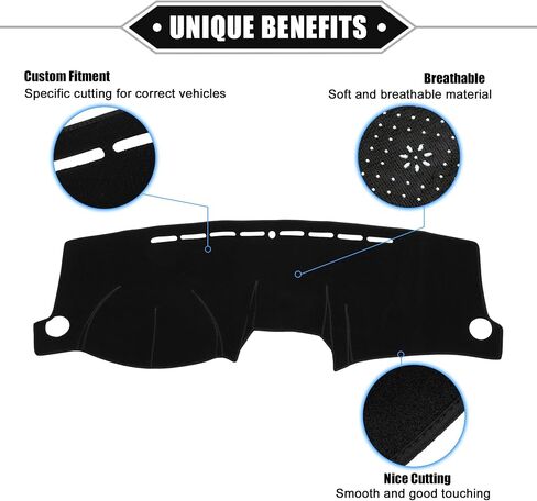 Car Dashboard Cover Mat Compatible for Kia Sportage 2005-2010, Protective Polyester Black Center Console Interior Trim Dash Board Mat in Saudi Arabia