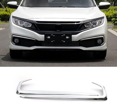 Car Accessories Fit for Honda Civic 10th Gen 2019 2020 2021 Front Fog Light Eyelid Eyebrow Frame Cover Trim (Black) ABS 2 PCS in Saudi Arabia