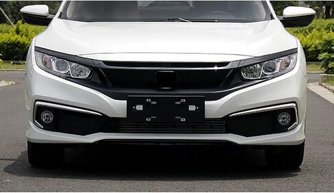 Car Accessories Fit for Honda Civic 10th Gen 2019 2020 2021 Front Fog Light Eyelid Eyebrow Frame Cover Trim (Black) ABS 2 PCS in Saudi Arabia
