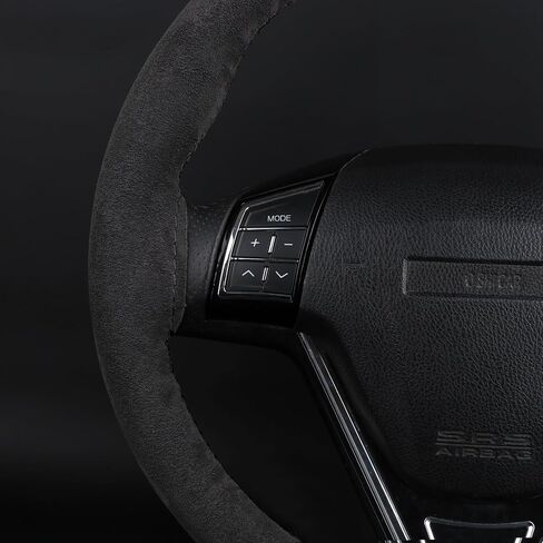 Elegant Suede Steering Wheel Cover Handmade Stitch On Wrap Design, Wheel Wrap,Breathable Suede Leather, Anti-Slip, Universal 14.5-15 Inch, Perfect for Men and Women,Black in Saudi Arabia