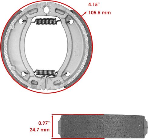 Caltric Front & Rear Brake Shoes Compatible with Yamaha Tw200 Tw-200 Tw200E Trailway 200 1992-1999 in Saudi Arabia