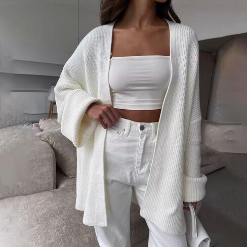 utcoco Womens Oversized Knit Cardigan Belted Wrap Sweater Long Sleeve Loose Fit Open Front Coat for Fall & Winter in Saudi Arabia