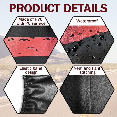 غطاء الإطارات الاحتياطية لمقطورة RV ، العلم الأمريكي الأسود American Flag PVC PVC Faux Leather Wheel ， مناسب للشاحنة ، العربة ، مقطورة ، RV ، سيارات الدفع الرباعي (15 بوصة) in Kuwait