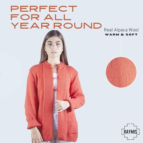 ألباكا صوف سترة النساء | الألبكة صوف كارديجان النساء | سترة الألباكا الناعمة الدافئة وخفيفة الوزن | سترات الألبكة النساء in Kuwait