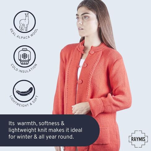 ألباكا صوف سترة النساء | الألبكة صوف كارديجان النساء | سترة الألباكا الناعمة الدافئة وخفيفة الوزن | سترات الألبكة النساء in Kuwait