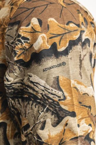 Realtree Camo Long Sleeve Hunting Shirt - Tee Midweight 100 ٪ Cotton Tee مع الأصفاد المضلعة - مثالية للملابس الخارجية والخارجية in Saudi Arabia