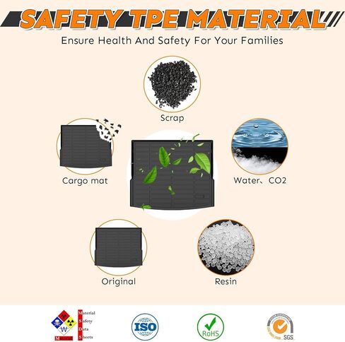 Binmotor-All Weather Floor Mats for Hyundai Santa Cruz 2025 2024 2023 2022, Full Set, Heavy Duty Car Floor Liners-Black Santa Cruz Accessories in Kuwait