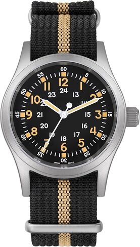 Militado ML05 38mm VH31 Quartz Watch - Domed Sapphire Crystal Field Watch C3 Super Luminous Retro Sweep Wrist Watch for Men 100M Waterproof in Kuwait