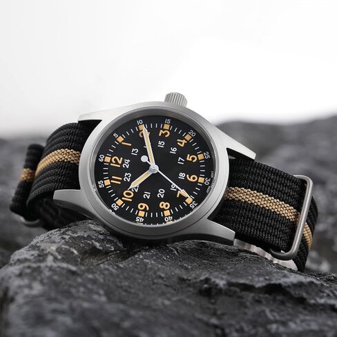 Militado ML05 38mm VH31 Quartz Watch - Domed Sapphire Crystal Field Watch C3 Super Luminous Retro Sweep Wrist Watch for Men 100M Waterproof in Kuwait