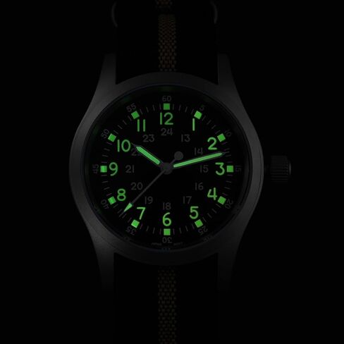 Militado ML05 38mm VH31 Quartz Watch - Domed Sapphire Crystal Field Watch C3 Super Luminous Retro Sweep Wrist Watch for Men 100M Waterproof in Kuwait