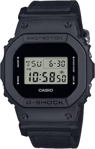Casio DW5600Bce Men's Classic Black Cordura Nylon Band Alarm Chronograph G Watch Watch in Saudi Arabia