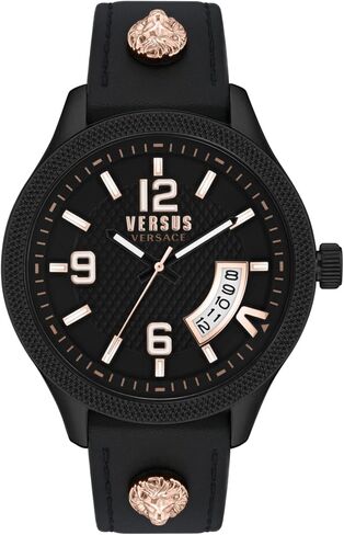 Versus Versace Reale Collection Luxury Mens Watch Timepieces with a Black Strap, Case and Dial in Saudi Arabia