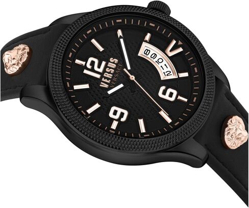 Versus Versace Reale Collection Luxury Mens Watch Timepieces with a Black Strap, Case and Dial in Saudi Arabia