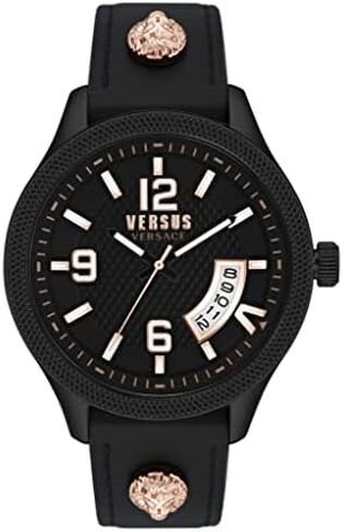 Versus Versace Reale Collection Luxury Mens Watch Timepieces with a Black Strap, Case and Dial in Saudi Arabia