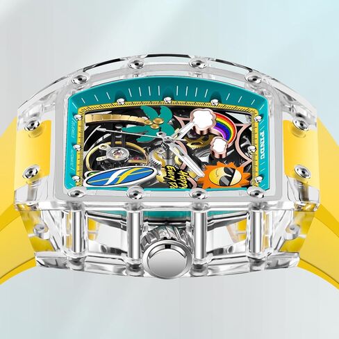 Pindu Automatic Watches for Men ، Tonneau revring style style watches for men mechanical 50m mater mens mens rease rease quipen qual in Saudi Arabia
