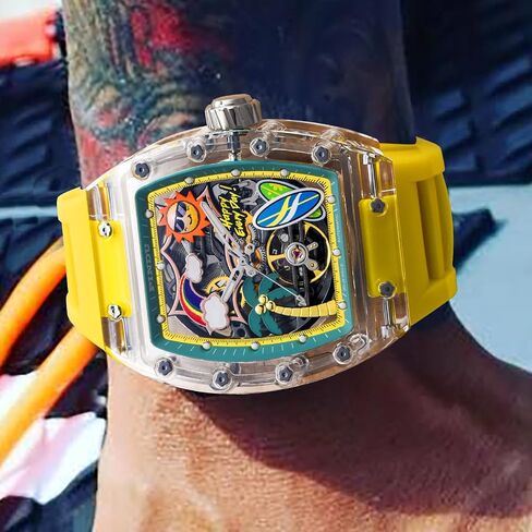 Pindu Automatic Watches for Men ، Tonneau revring style style watches for men mechanical 50m mater mens mens rease rease quipen qual in Saudi Arabia