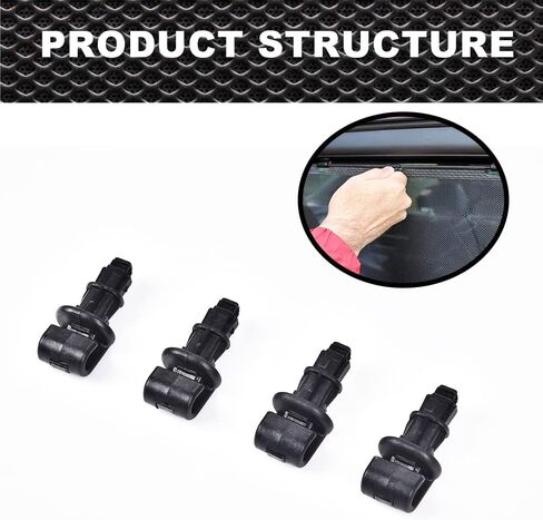 Sun Shade Hook Clip Kit متوافق مع Honda Odyssey 2005 2006 2007 2008 2009 2010 Diliding Door Black 4Pack 83715-SHJ-A21ZA in Saudi Arabia