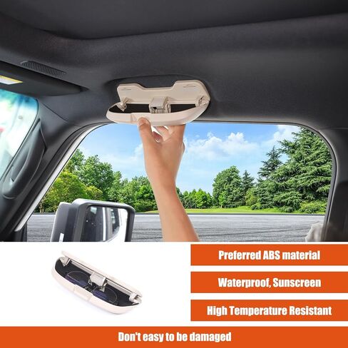 حاملي النظارات الشمسية متوافقة مع تويوتا لاند كروزر برادو 250 J250 LC250 2024 2025 ، HOSS ABS Holder نظارات شمسية مربع تخزين الحالات استبدال مقبض السقف العلوي (أسود) in Saudi Arabia
