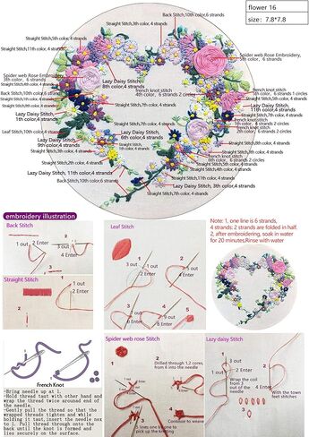 Maydear Stamped Embroidery Kit for Beginners with Pattern, Cross Stitch kit, Embroidery Starter Kit Including Embroidery Hoop, Color Threads and Embroidery Scissors - Sunny in Kuwait