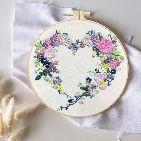 Maydear Stamped Embroidery Kit for Beginners with Pattern, Cross Stitch kit, Embroidery Starter Kit Including Embroidery Hoop, Color Threads and Embroidery Scissors - Sunny in Kuwait