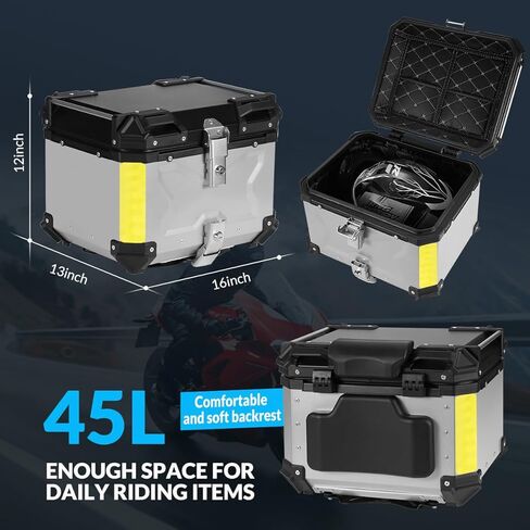 مجموعة علمية دراجة نارية ， بما في ذلك صندوق الذيل 、 قوس الأساس 、 مسند الظهر 、 حقيبة ， حقيبة مقبض مقبض من الألومنيوم المقبض بالماء ، صندوق الذيل مع قفل أمان (أسود ، 45 لتر) in Kuwait