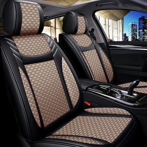 Car Seat Cover Full Set, Premium Soft Breathable Seat Covers with Neck Pillows, Lumbar Pillows, for Most 5 Seats Cars SUV, Airbag Compatible (Gray) in Kuwait