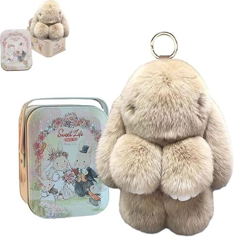 سلسلة مفاتيح Bunnylulu مع صندوق، سلسلة مفاتيح Bunnylulu مع قصدير، سلسلة مفاتيح قطيفة لطيفة على شكل أرنب in Kuwait