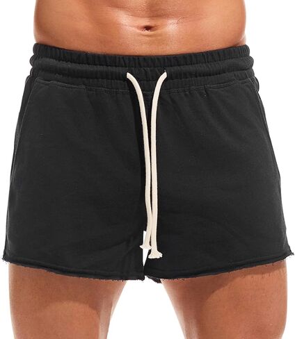 AMY COULEE Mens Workout Shorts 3 inch Cotton Gym Shorts Casual Lounge Short Pants with Pockets in Kuwait