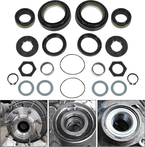 Front Axle Vacuum Knuckle Seal & Outer Tube Oil Seals Kit Compatible with Ford Super Duty F250 F350 F450 F550 Dana Super 60 2005-2019 Replace #2017426 2014835 54983 (6Pcs) in Kuwait