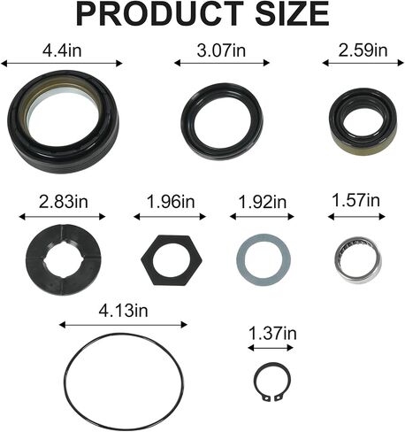Front Axle Vacuum Knuckle Seal & Outer Tube Oil Seals Kit Compatible with Ford Super Duty F250 F350 F450 F550 Dana Super 60 2005-2019 Replace #2017426 2014835 54983 (6Pcs) in Kuwait