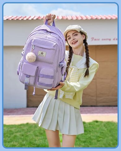Hidds School Backpack for Teens Girls Women 15.6 Inch Laptop College Backpacks Corduroy Kids Bookbag Students Travel Daypack Womens (Blue) in Saudi Arabia