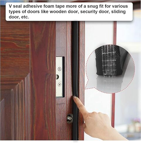 تجريد الطقس للباب/النوافذ بطول 26 قدمًا، شكل حرف V لاصق لشريط الطقس إطار الباب/إطار النوافذ شريط إسفنجي من البولي يوريثان، شريط عازل للطقس، عازل للصوت ضد الاصطدام (أبيض) in Kuwait