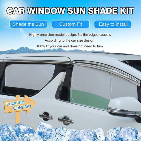 T TGBROS Window Sunshade مخصص مناسب لـ 2021-2023 2024 Nissan Rogue Accessories الزجاج الأمامي الخلفي للنافذة الجانبية مجموعة كاملة من ظلال الشمس للسيارة كتل الأشعة فوق البنفسجية تحافظ على برودة سيارتك وقابلة للطي 8 قطع in Kuwait