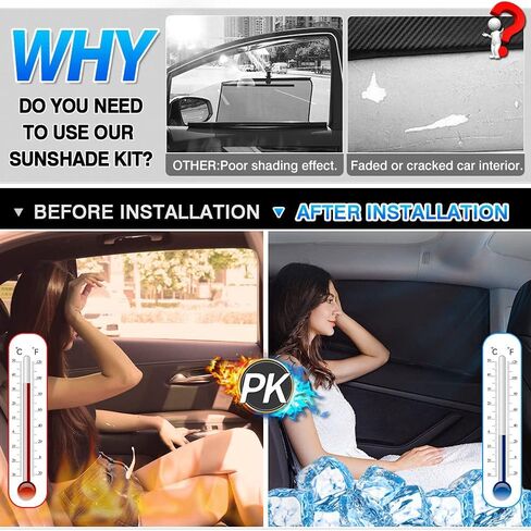 T TGBROS Window Sunshade مخصص مناسب لـ 2021-2023 2024 Nissan Rogue Accessories الزجاج الأمامي الخلفي للنافذة الجانبية مجموعة كاملة من ظلال الشمس للسيارة كتل الأشعة فوق البنفسجية تحافظ على برودة سيارتك وقابلة للطي 8 قطع in Kuwait