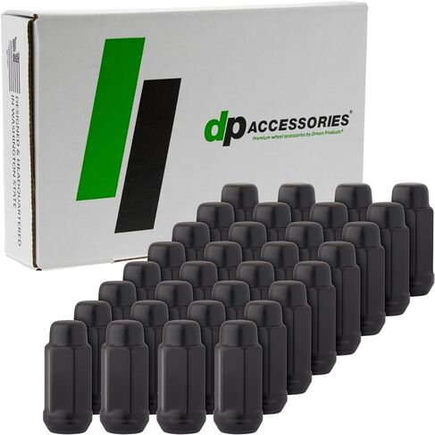 DPAccessories Black M14x1.50 LUG NUTS لعجلات ما بعد البيع - الطرف المغلقة XL ACORN - 48 مم (1.9 ") طويل القامة - 19 مم (3/4") - مجموعة من 24 - LCB4B8HE2BK04024 in Kuwait
