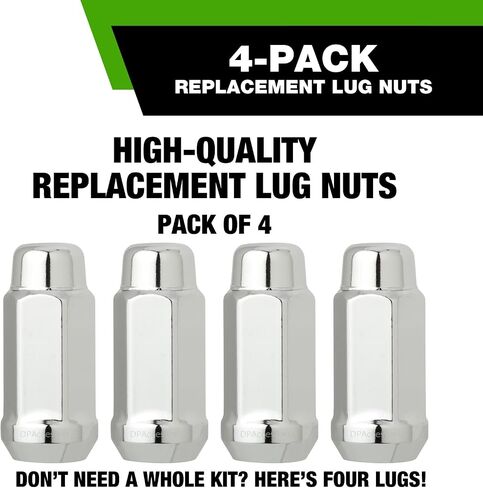 DPAccessories Black M14x1.50 LUG NUTS لعجلات ما بعد البيع - الطرف المغلقة XL ACORN - 48 مم (1.9 ") طويل القامة - 19 مم (3/4") - مجموعة من 24 - LCB4B8HE2BK04024 in Kuwait