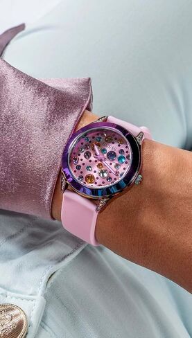 GUESS Women's 34mm Watch - Pink Strap Pink Dial Iridescent Case in Saudi Arabia