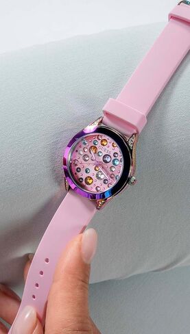 GUESS Women's 34mm Watch - Pink Strap Pink Dial Iridescent Case in Saudi Arabia