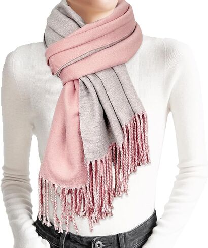 Winter Scarf for Women Pashmina Shawls and Wraps Ladies Cashmere Feel Reversible Scarves for Evening Wedding Dress in Kuwait