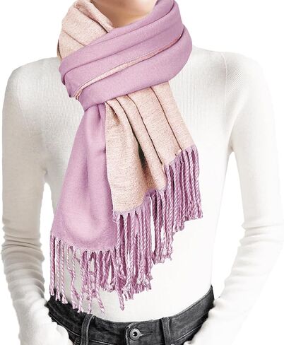 Winter Scarf for Women Pashmina Shawls and Wraps Ladies Cashmere Feel Reversible Scarves for Evening Wedding Dress in Kuwait