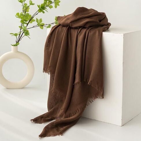 Women Summer Scarfs Large Long Lightweight Linen Beach Gauze Shawl Wrap 75"×40" in Saudi Arabia